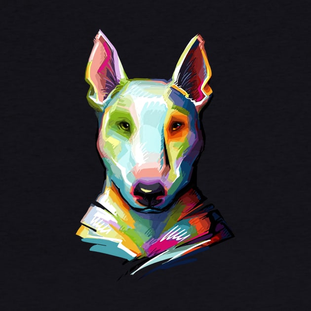 English Bull Terrier Colorful Painting by stonemask